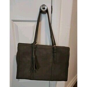 Laptop Bag Briefcase For Women Work Tote Leather Purse Gray Lots Of Pockets